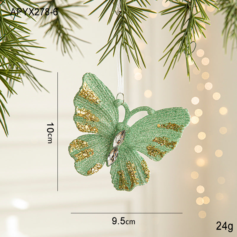 Wholesale Christmas Green Butterfly Ornaments